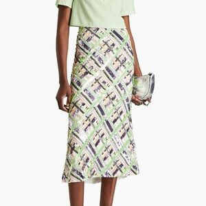 VERONICA BEARD Brent Embellished Georgette Midi Skirt